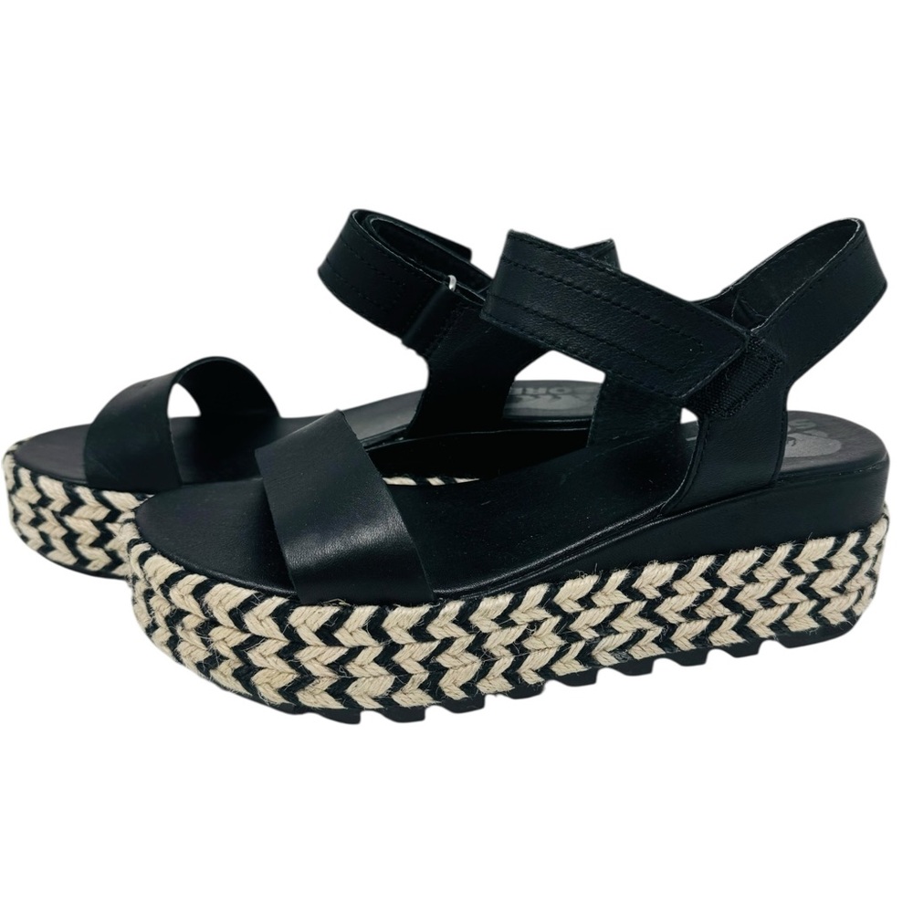 Sorel N6053 Womens Black/White Cameron Flatform Wedge Sandals Size US 6 - Picture 4 of 7